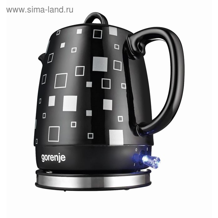 Чайник электрический Gorenje K10BKC, керамика, 1 л, 1630 Вт, керамика, черный - Фото 1