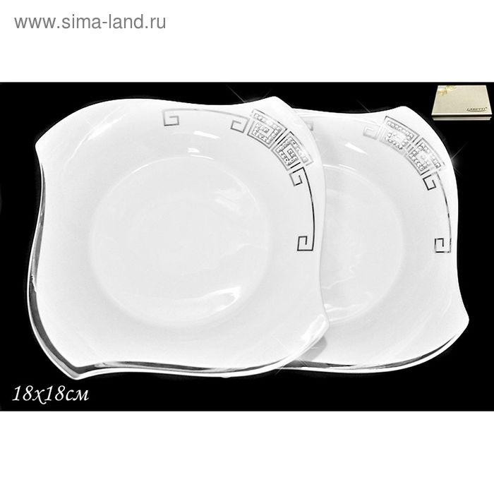 Набор тарелок Lenardi Givenchi Platinum, d=18 см, 2 шт - Фото 1
