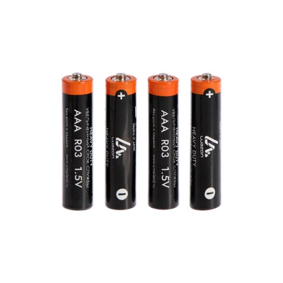 Батарейка солевая Luazon Heavy Duty, AAA, R03, спайка, 4 штуки