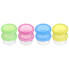Набор контейнеров пищевых с крышками, для хранения детского питания, 8 шт., круглые, цвета МИКС - фото 297898388