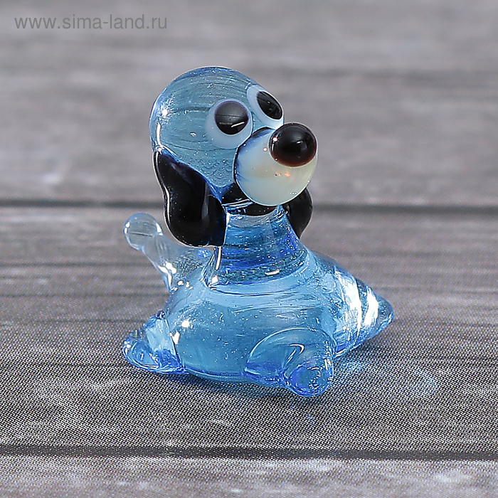 Сувенир стекло микро "Пес сидя" МИКС  1,2х1,2х1,3 см - Фото 1