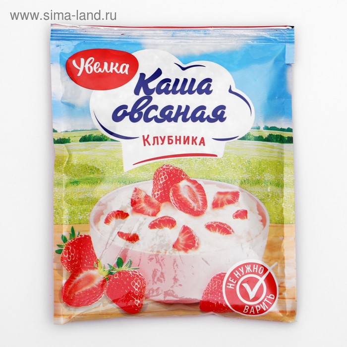Каша "Увелка. Сиюминутка" овсяная с клубникой 40 г - Фото 1