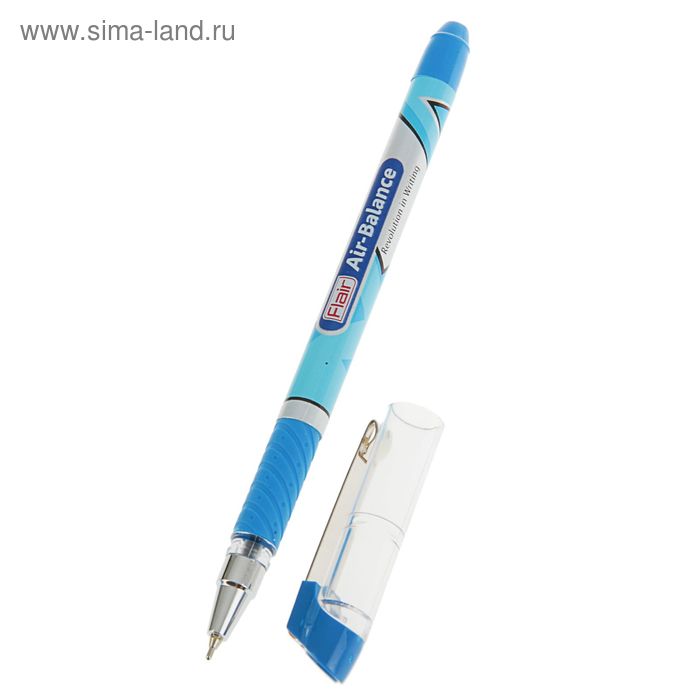 Ручка шариковая Flair Air-Balance, узел-игла 0.7 мм, резиновый упор, масляная основа, металлический зажим, стержень синий - Фото 1