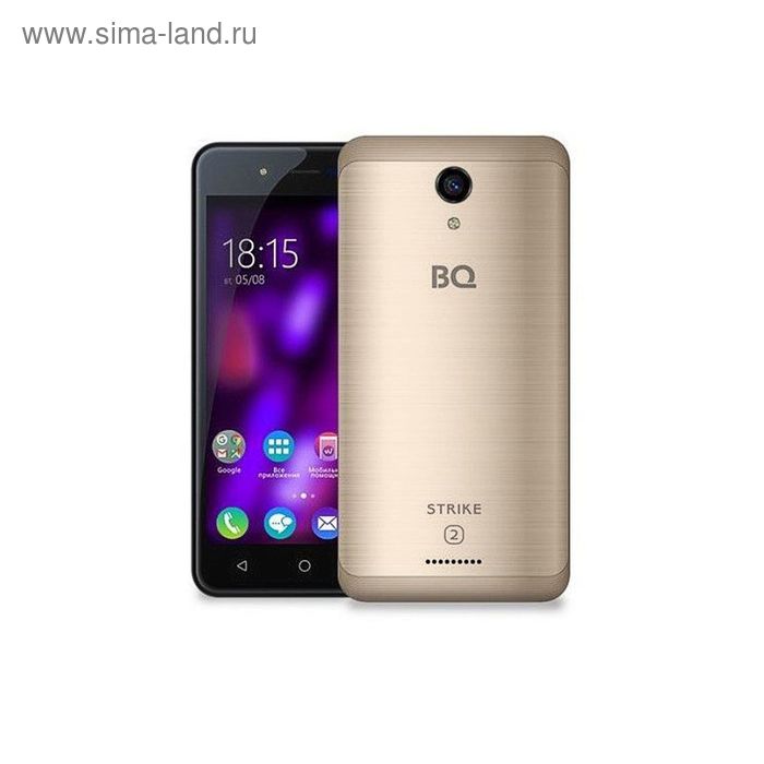 Смартфон BQ S-5057 Strike 2 Gold Brushed, 2 sim, 8Gb, 5,0" IPS, 1280*720, 1Gb RAM - Фото 1