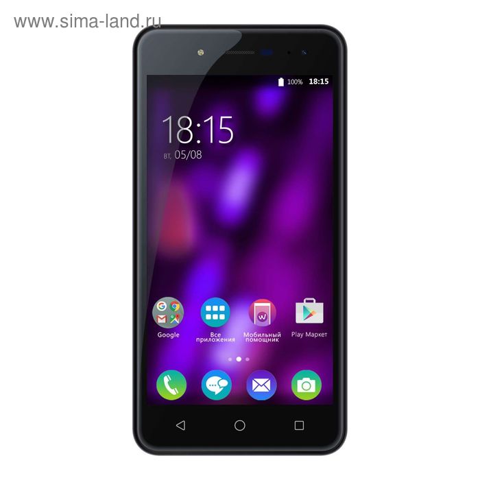 Смартфон BQ S-5057 Strike 2 Black Brushed, 2 sim, 8Gb, 5,0" IPS, 1280*720, 1Gb RAM - Фото 1