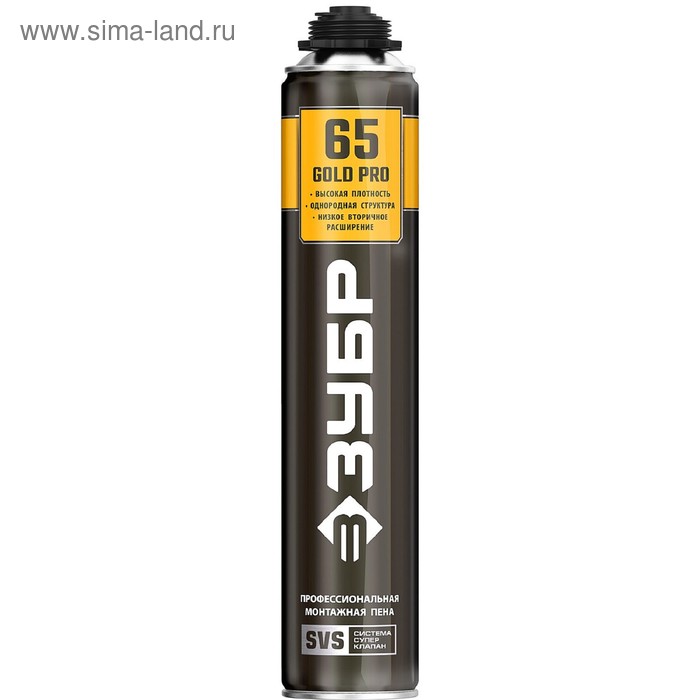 Пена ЗУБР "GOLD PRO 65", профессиональная, монтажная, пистолетная, всесезонная, 850мл - Фото 1