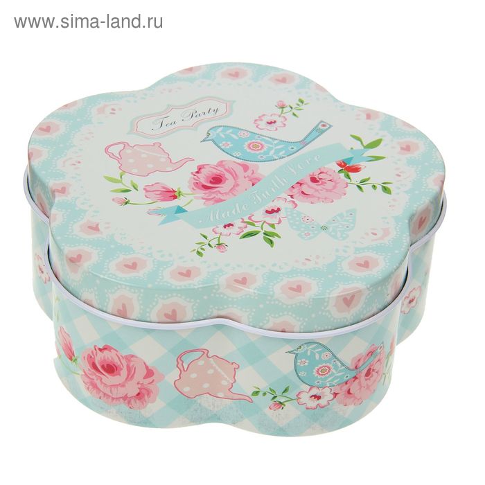 Шкатулка металл цветок "Шебби-шик" 5х12х12 см - Фото 1