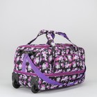 Сумка дорожная на колёсах "Цветы", 1 отдел с расширением, 1 наружный карман, цвет фиолетовый - Фото 1