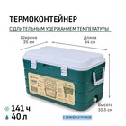 Термоконтейнер "Арктика", 40 л, 64 х 35 х 35.5 см, зеленый - фото 12422021