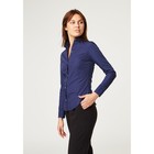Рубашка женская с рельфами, размер 44, цвет синий, 65% хлопок + 35% п/э - Фото 2