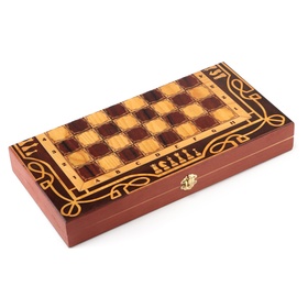 Шахматы деревянные большие "Фигуры", настольная игра 40х40 см, король h-9 см, пешка h-4.5 см