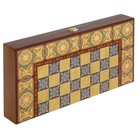 Настольная игра 3 в 1 "Мозаика": шахматы, нарды, шашки (доска дерево 40х40 см) - Фото 4