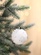 Ёлочные игрушки «Снежная изморозь», шары пластиковые, d=6 см, набор 9 шт., белый - Фото 5