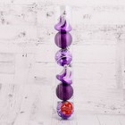 Набор украшений пластик 6 шт "Византия" (4 шара d-6 см, 2 колокольчика) фиолетовый - Фото 2