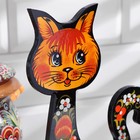 Подставка для ложек «Котик», для столовых приборов, дерево, хохлома - Фото 4