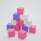 Набор цветных кубиков, 12 шт, 6 х 6 см, цвет розовый - Фото 1