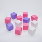 Набор цветных кубиков, 12 шт, 6 х 6 см, цвет розовый - Фото 2