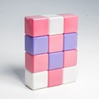 Набор цветных кубиков, 12 шт, 6 х 6 см, цвет розовый - Фото 3