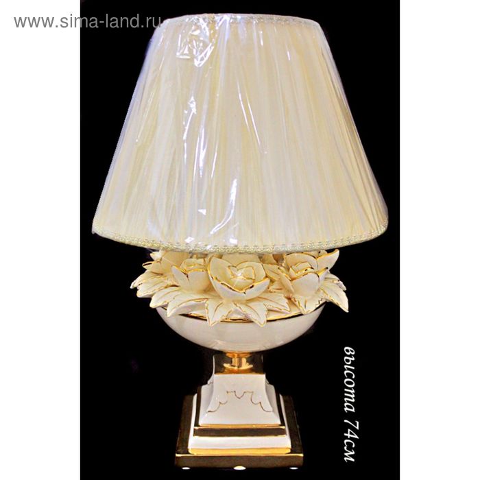 Настольная лампа с цветами Lenardi, высота 74 см - Фото 1