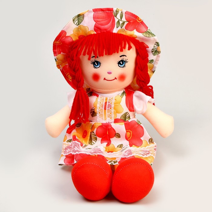 Мягкая кукла «Девочка», платье в цветочек, цвета МИКС - Фото 1