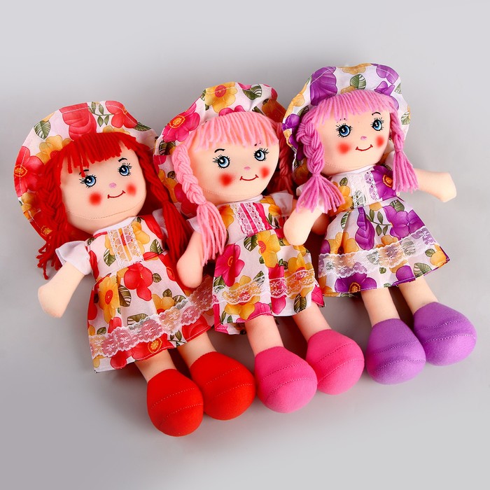 Мягкая кукла «Девочка», платье в цветочек, цвета МИКС - фото 1905411522
