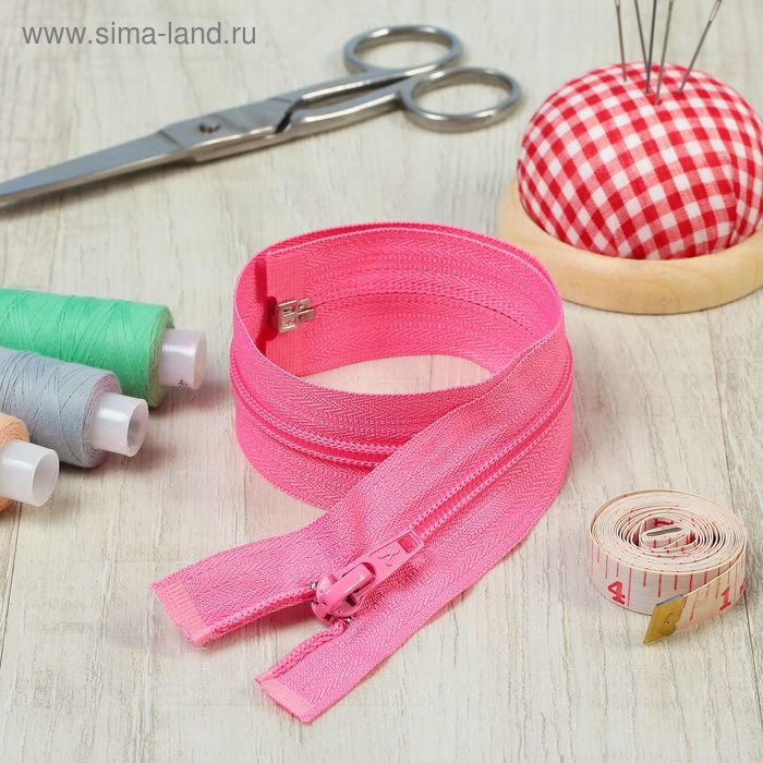 Молния "Спираль", №5, разъёмная, 40см, цвет ярко-розовый - Фото 1