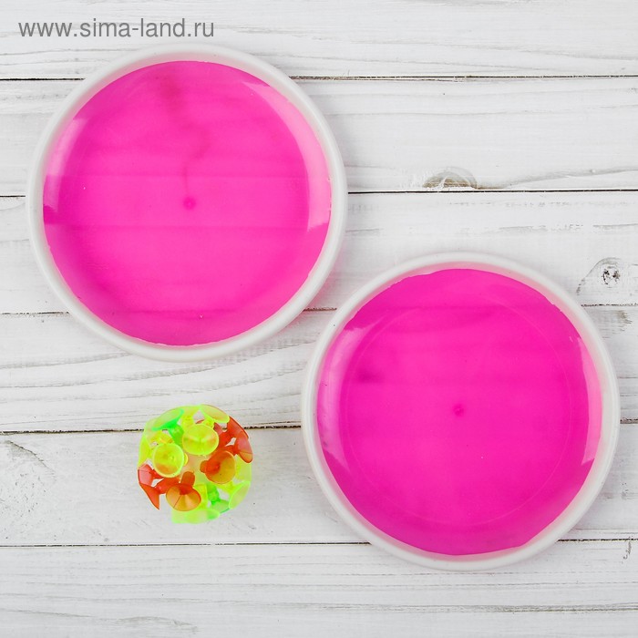 Игра «Мяч-липучка», набор: 2 тарелки, мяч, цвета МИКС - Фото 1