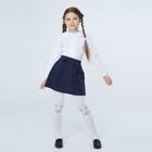 Школьная блузка для девочки, цвет белый, рост 134 - фото 297898961