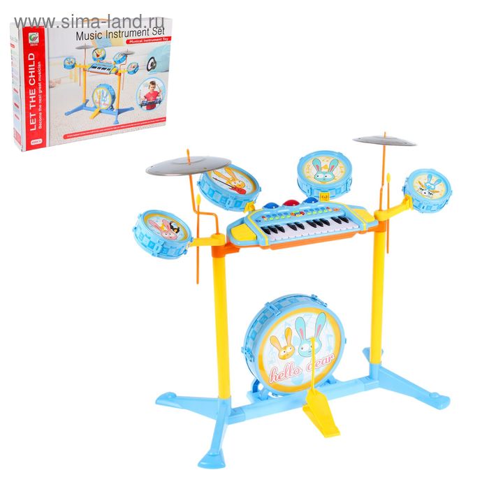 Барабанная установка с синтезатором «Зайчата» - Фото 1