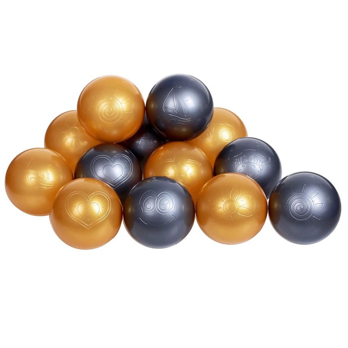 Шарики для сухого бассейна «Перламутровые», диаметр шара 7,5 см, набор 100 штук, цвет металлик - фото 1906860947