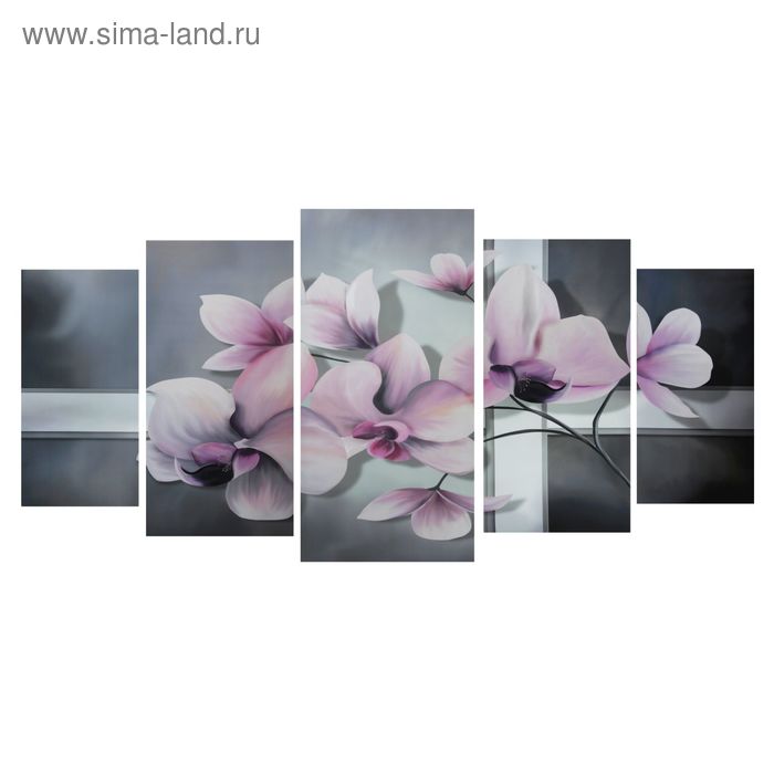 Картина модульная на подрамнике "Ветка орхидеи" 2-40*80; 2-50*100; 1-60*120: 120*250 см - Фото 1