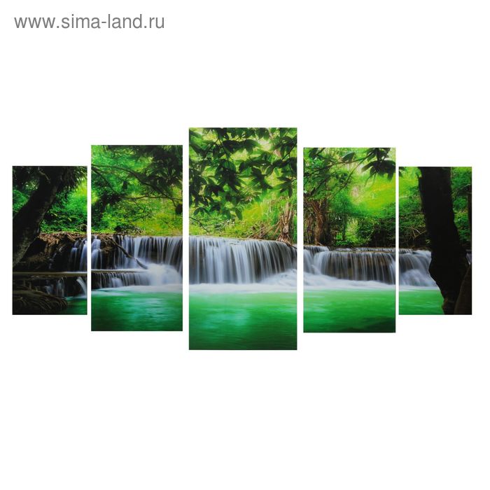 Картина модульная на подрамнике "Водопад" 2-40*80; 2-50*100; 1-60*120: 120*250 см - Фото 1