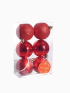 Ёлочные игрушки «Завитки», шары новогодние, набор 6 шт., d=6 см, красный - фото 6650483 Ёлочные игрушки «Завитки», шары новогодние, набор 6 шт., d=6 см, красный - фото 6650483