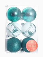 Ёлочные игрушки «Изумрудик-ёлочка», шары новогодние, d=6 см, набор 6 шт., бело-зелёный - Фото 8