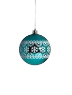 Ёлочные игрушки «Изумрудик-снежный орнамент», шары новогодние, d=8 см, набор 7 шт., бело-зелёный - Фото 5