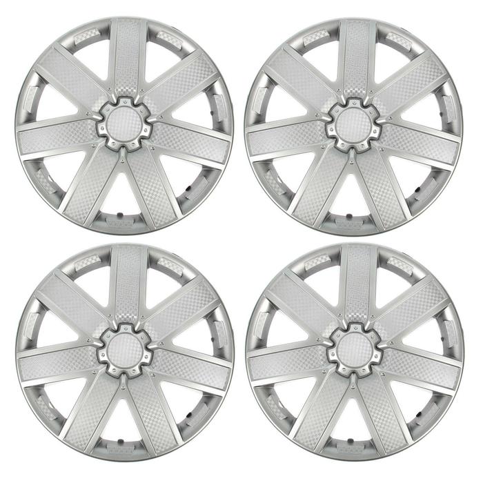 Колпаки колесные R=13 «ГАЛАКСИ», серебристый карбон, набор 4 шт. - Фото 1