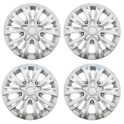 Колпаки колесные R15 "ЛИОН", серебристый карбон, набор 4 шт