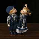Кукла коллекционная парочка поцелуй набор 2 шт "В джинсовых нарядах" 30 см - Фото 2
