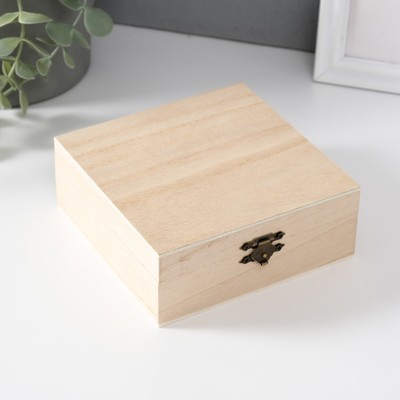 Шкатулка для росписи дерево «Квадрат полосатый», заготовка для творчества, 5×13×13 см