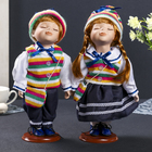Кукла коллекционная парочка поцелуй набор 2 шт "В яркой полосатой одежде" 30 см - Фото 2