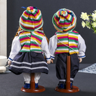 Кукла коллекционная парочка поцелуй набор 2 шт "В яркой полосатой одежде" 30 см - Фото 4