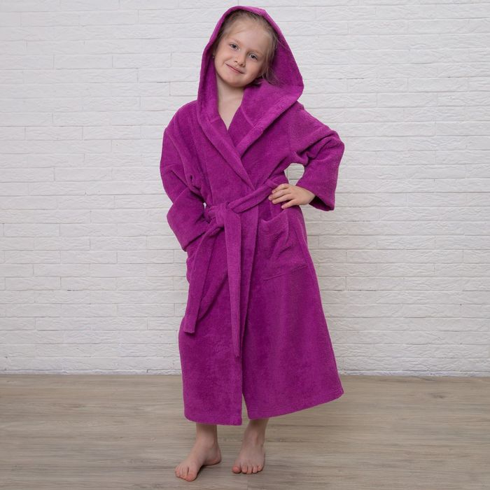 Халат махровый детский, размер 34, цвет розовый, 340 г/м2 хл.100% с AIRO - Фото 1