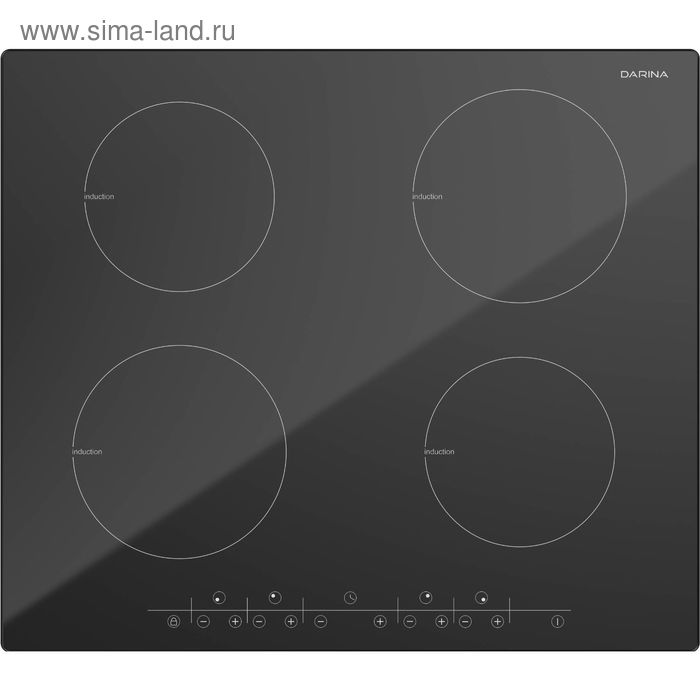Варочная поверхность Darina PEI305 B, индукционная, 4 конфорки, сенсор, чёрная - Фото 1