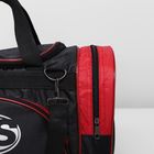Сумка спортивная, отдел на молнии, 2 наружных кармана, длинный ремень, цвет чёрный/красный - Фото 4
