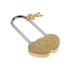 Замок навесной «АЛЛЮР» Сердечко, 240×24 мм, 2 ключа, латунь - Фото 1