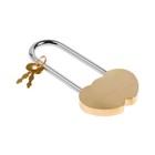 Замок навесной «АЛЛЮР» Сердечко, 240×24 мм, 2 ключа, латунь - Фото 3