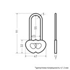 Замок навесной «АЛЛЮР» Сердечко, 240×24 мм, 2 ключа, латунь - Фото 8