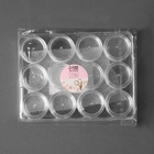 Органайзер для хранения мелочей, 12 баночек, 4.5, мл, 12.5×9.5×2 см, прозрачный - Фото 6