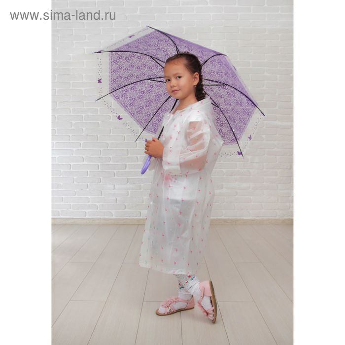 Зонт детский "Кружева", полуавтоматический, r=45,5см, цвет фиолетовый - Фото 1