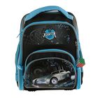 Рюкзак каркасный Across 190 36*30*20 + мешок для обуви для мальчика, чёрный/голубой 190-2 - Фото 1